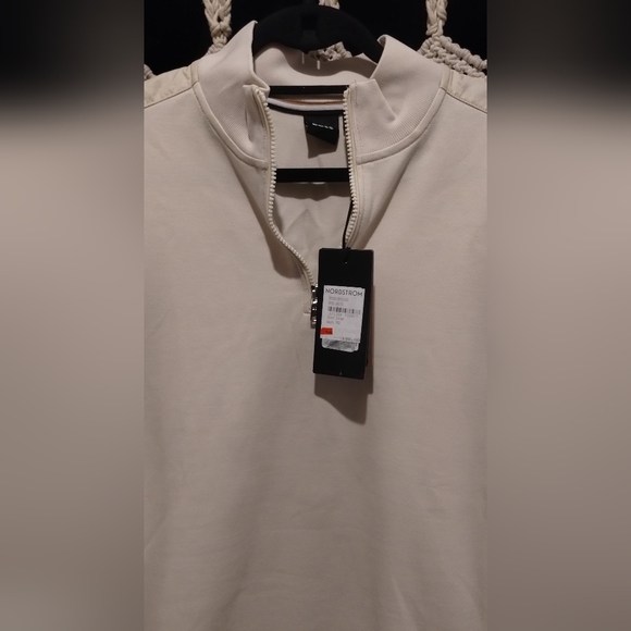 🔥NWT🔥 BOSS Sidney Half Zip Cotton Blend Pullover (Size L) - Picture 2 of 6